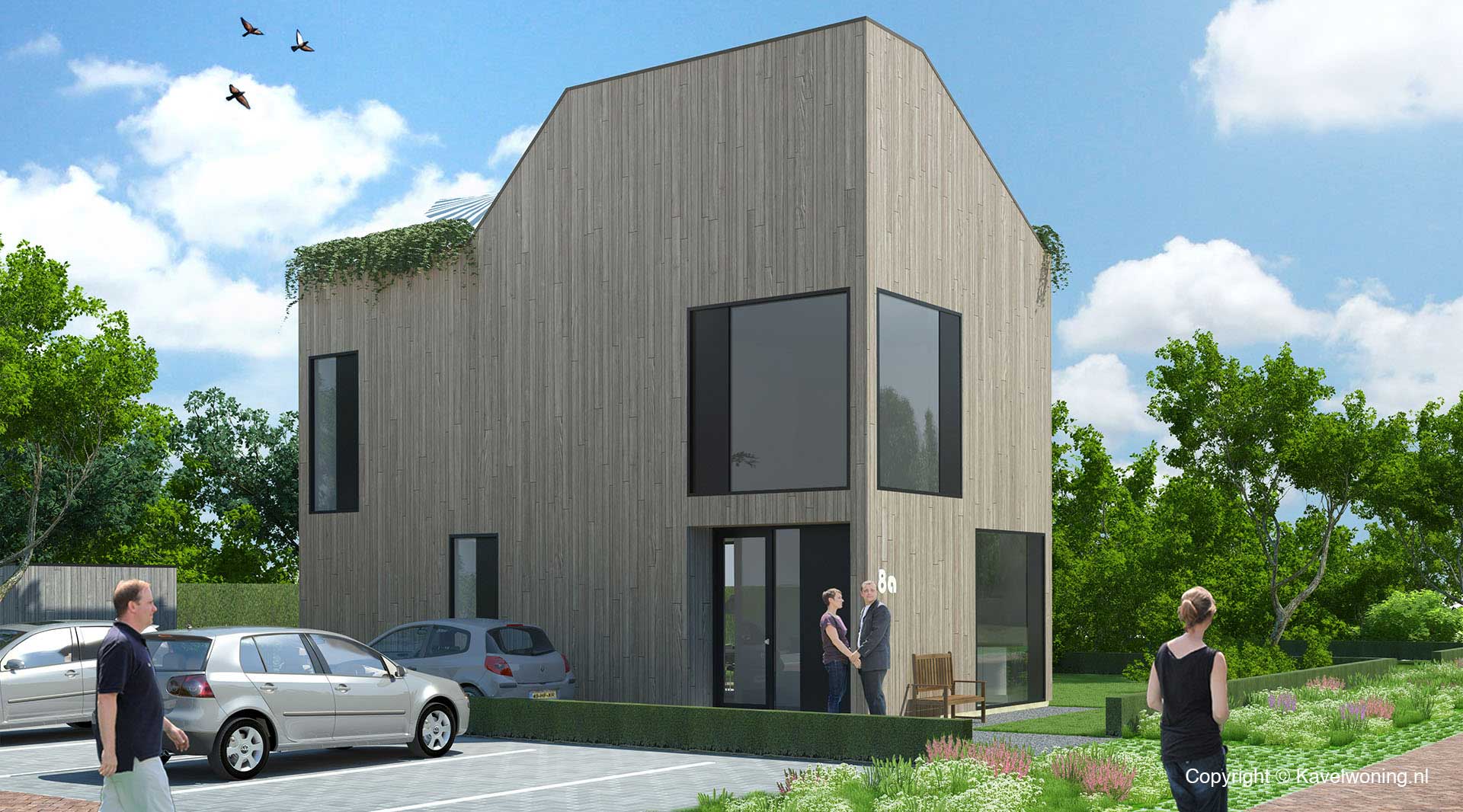 moderne vrijstaande cataloguswoning / zelfbouw woning - Datcha House met gevel van hout